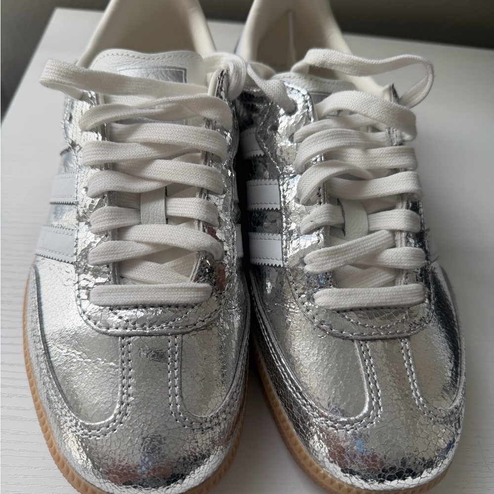 adidas Silver and White Women's Sneakers